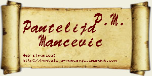 Pantelija Mančević vizit kartica